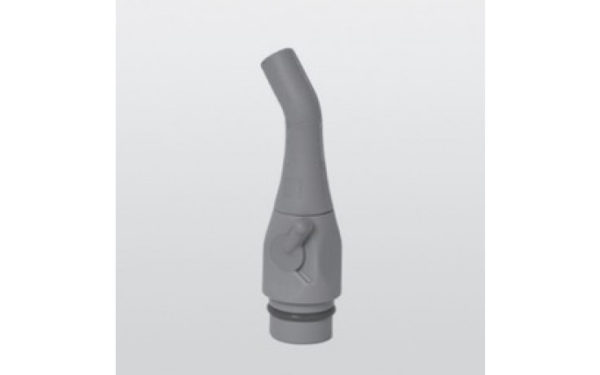 Suction Handpiece with slider, small, grey with flexible cannula receptacle for Saliva Ejector Hose